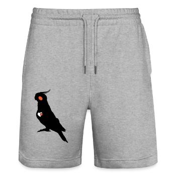 Cockatiel Lover - Stanley/Stella Trainer Unisex Organic Jogging Shorts - heather grey - Front - Nik (191cm) & Marisol (170cm)
