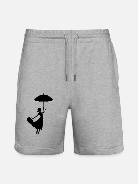 frau regenschirm - Stanley/Stella Unisex Bio Joggingshorts Trainer - Grau meliert