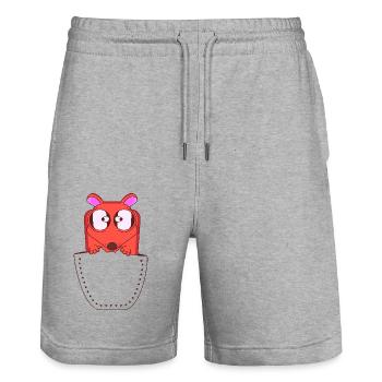JE TE MANGE - Short de jogging bio TRAINER Stanley/Stella unisexe - gris chiné - Devant - Nik (191cm) & Marisol (170cm)