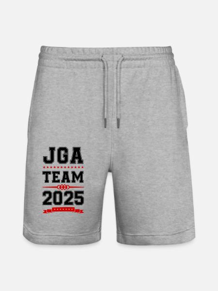 Bachelor Party Team 2025 - Stanley/Stella Trainer Unisex Organic Jogging Shorts - heather grey