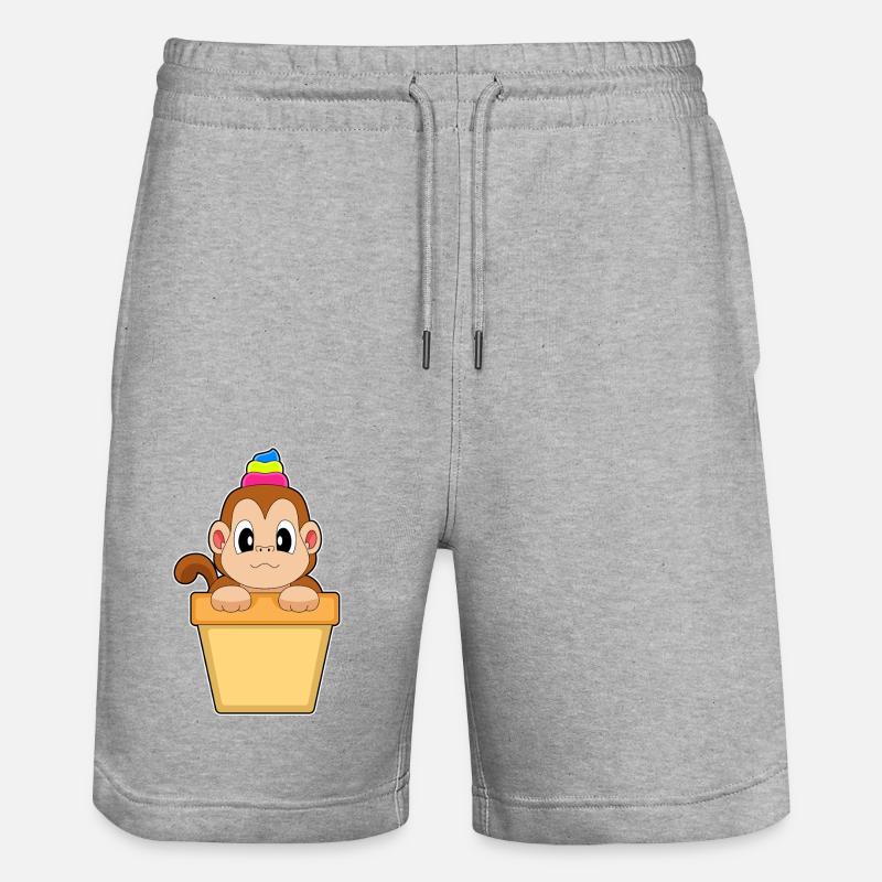 Monkey Cream Sundae - Short de jogging bio TRAINER Stanley/Stella unisexe - gris chiné