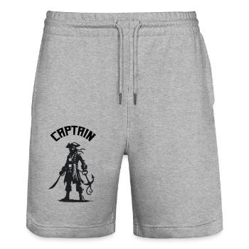Capitaine pirate - Short de jogging bio TRAINER Stanley/Stella unisexe - gris chiné - Devant - Nik (191cm) & Marisol (170cm)