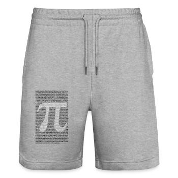 First 1864 Digits of π - Stanley/Stella Trainer Unisex Organic Jogging Shorts - heather grey - Front - Nik (191cm) & Marisol (170cm)