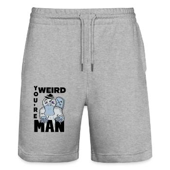 Drôle Tu es bizarre Ornithorynque Bandes dessinées urbaines Pop Art - Short de jogging bio TRAINER Stanley/Stella unisexe - gris chiné - Devant - Nik (191cm) & Marisol (170cm)