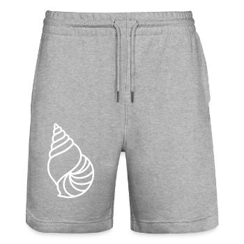 shell - Stanley/Stella Trainer Unisex Organic Jogging Shorts - heather grey - Front - Nik (191cm) & Marisol (170cm)