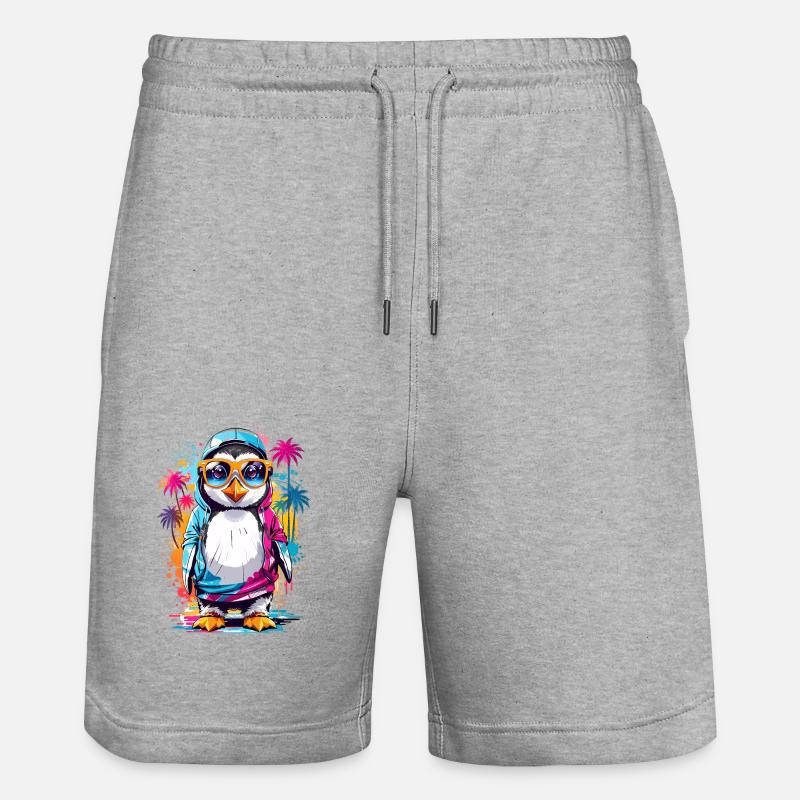 Pingouin cool - Short de jogging bio TRAINER Stanley/Stella unisexe - gris chiné