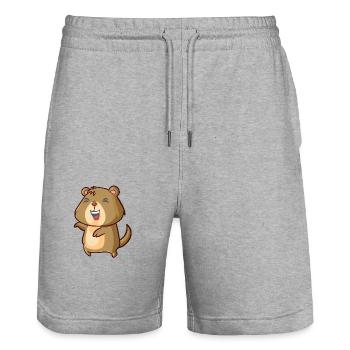 capybara dancing - Short de jogging bio TRAINER Stanley/Stella unisexe - gris chiné - Devant - Nik (191cm) & Marisol (170cm)