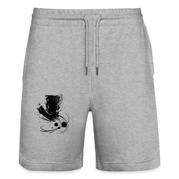Abstrakt - Stanley/Stella Unisex Bio Joggingshorts Trainer  - Grau meliert - Vorne - Nik (191cm) & Marisol (170cm)