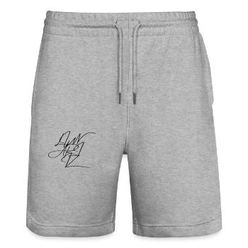 Lunariiz – Stilvolles minimalistisches Design - Stanley/Stella Unisex Bio Joggingshorts Trainer  - Grau meliert - Vorne - Nik (191cm) & Marisol (170cm)