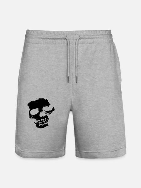 Skeleton skull skull dead evil - Stanley/Stella Trainer Unisex Organic Jogging Shorts - heather grey