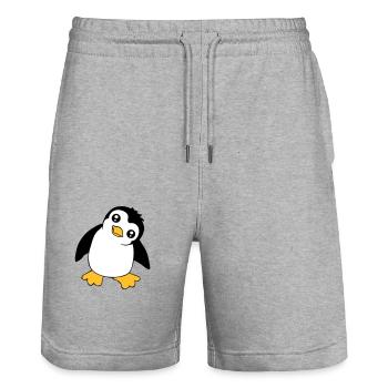 Pinguin Baby Süßer Kleiner Lustig Kind Vogel Liebe - Stanley/Stella Unisex Bio Joggingshorts Trainer  - Grau meliert - Vorne - Nik (191cm) & Marisol (170cm)