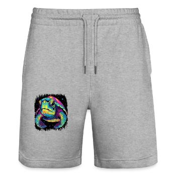quote coral reef aquatic animal turtle lover love - Stanley/Stella Unisex Bio Joggingshorts Trainer  - Grau meliert - Vorne - Nik (191cm) & Marisol (170cm)