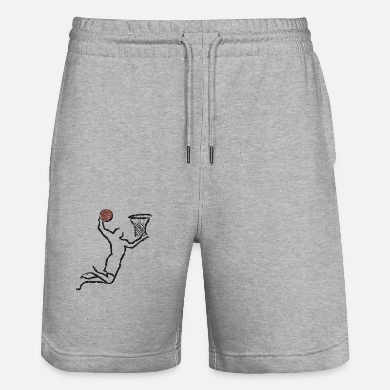 Basketteur Basket ball - Short de jogging bio TRAINER Stanley/Stella unisexe - gris chiné