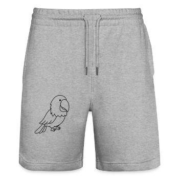 perroquet - Short de jogging bio TRAINER Stanley/Stella unisexe - gris chiné - Devant - Nik (191cm) & Marisol (170cm)