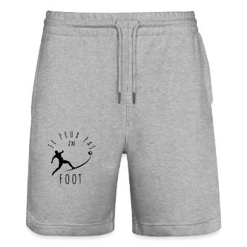 I can't, I have football. - Stanley/Stella Trainer Unisex Organic Jogging Shorts - heather grey - Front - Nik (191cm) & Marisol (170cm)