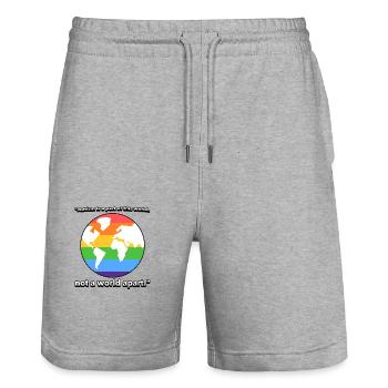 Autism Quote T-Shirt - Stanley/Stella Trainer Unisex Organic Jogging Shorts - heather grey - Front - Nik (191cm) & Marisol (170cm)