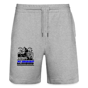 Icône de l’alpinisme - Short de jogging bio TRAINER Stanley/Stella unisexe - gris chiné - Devant - Nik (191cm) & Marisol (170cm)