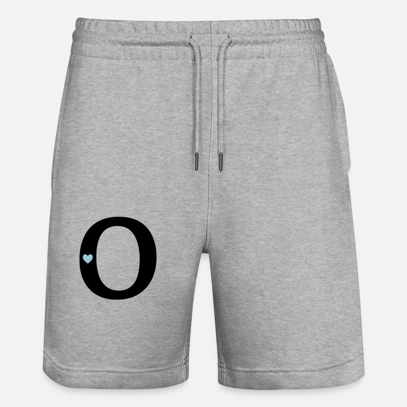 Buchstabe O Anfangsbuchstabe - Stanley/Stella Unisex Bio Joggingshorts Trainer  - Grau meliert