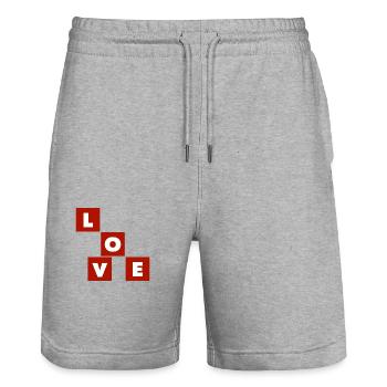 LOVE - Stanley/Stella Unisex Bio Joggingshorts Trainer  - Grau meliert - Vorne - Nik (191cm) & Marisol (170cm)