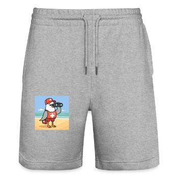 Moin Seagull Plage sauvegardée - Short de jogging bio TRAINER Stanley/Stella unisexe - gris chiné - Devant - Nik (191cm) & Marisol (170cm)