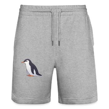 Pinguin - Stanley/Stella Unisex Bio Joggingshorts Trainer  - Grau meliert - Vorne - Nik (191cm) & Marisol (170cm)
