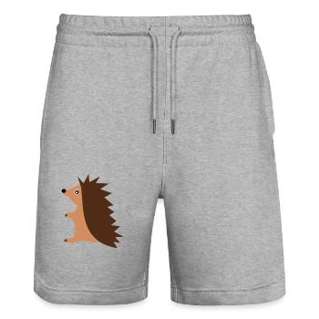 Igel - Stanley/Stella Unisex Bio Joggingshorts Trainer  - Grau meliert - Vorne - Nik (191cm) & Marisol (170cm)