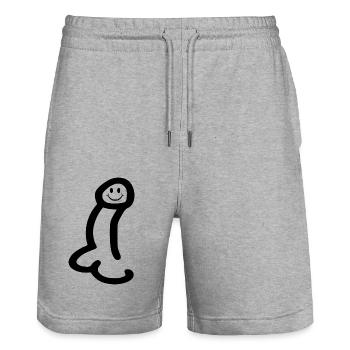 Penis cock dick schwanz - Stanley/Stella Unisex Bio Joggingshorts Trainer  - Grau meliert - Vorne - Nik (191cm) & Marisol (170cm)