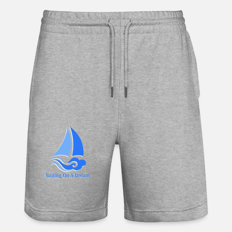 Sailing On A Dream - Stanley/Stella Trainer Unisex Organic Jogging Shorts - heather grey