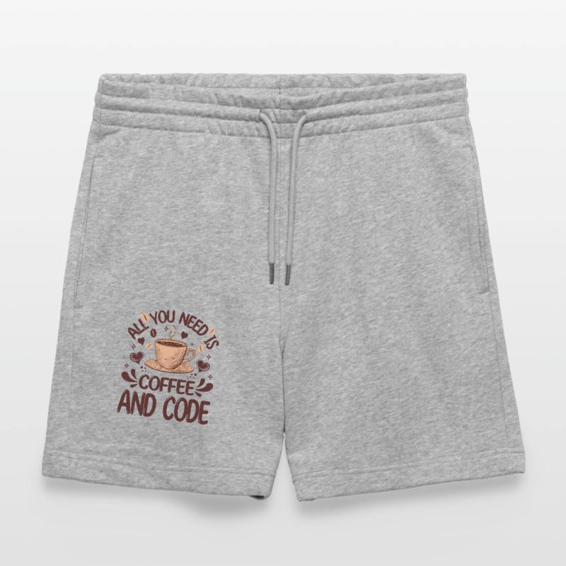 Alles, was Sie brauchen, ist Kaffee und Code Lustiger Programmierer Stanley/Stella Unisex Bio Joggingshorts Trainer 