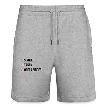 Single Taken Opera singer schwarz singing Sänger - Stanley/Stella Unisex Bio Joggingshorts Trainer  - Grau meliert - Vorne - Nik (191cm) & Marisol (170cm)