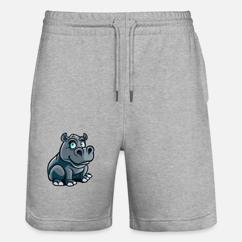 Bande dessinée hippopotame - Short de jogging bio TRAINER Stanley/Stella unisexe - gris chiné