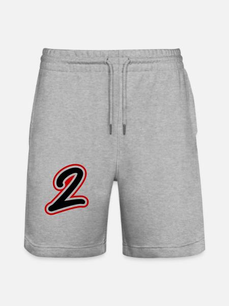 2 Zahl symbol - Stanley/Stella Unisex Bio Joggingshorts Trainer  - Grau meliert