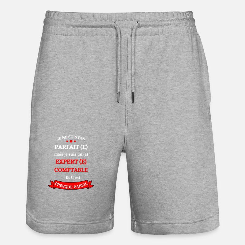 EXPERT(E)-COMPTABLE PARFAIT(E) - Short de jogging bio TRAINER Stanley/Stella unisexe - gris chiné