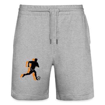 Fussballer Symbol Fussball Spieler Mann - Stanley/Stella Unisex Bio Joggingshorts Trainer  - Grau meliert - Vorne - Nik (191cm) & Marisol (170cm)