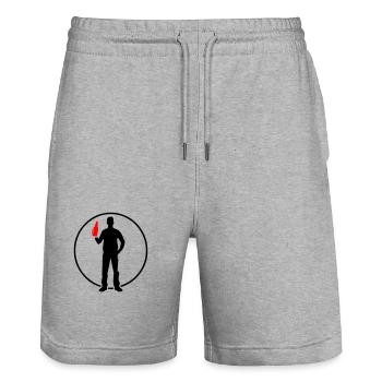 Bier Trinken Silhouette - Stanley/Stella Unisex Bio Joggingshorts Trainer  - Grau meliert - Vorne - Nik (191cm) & Marisol (170cm)