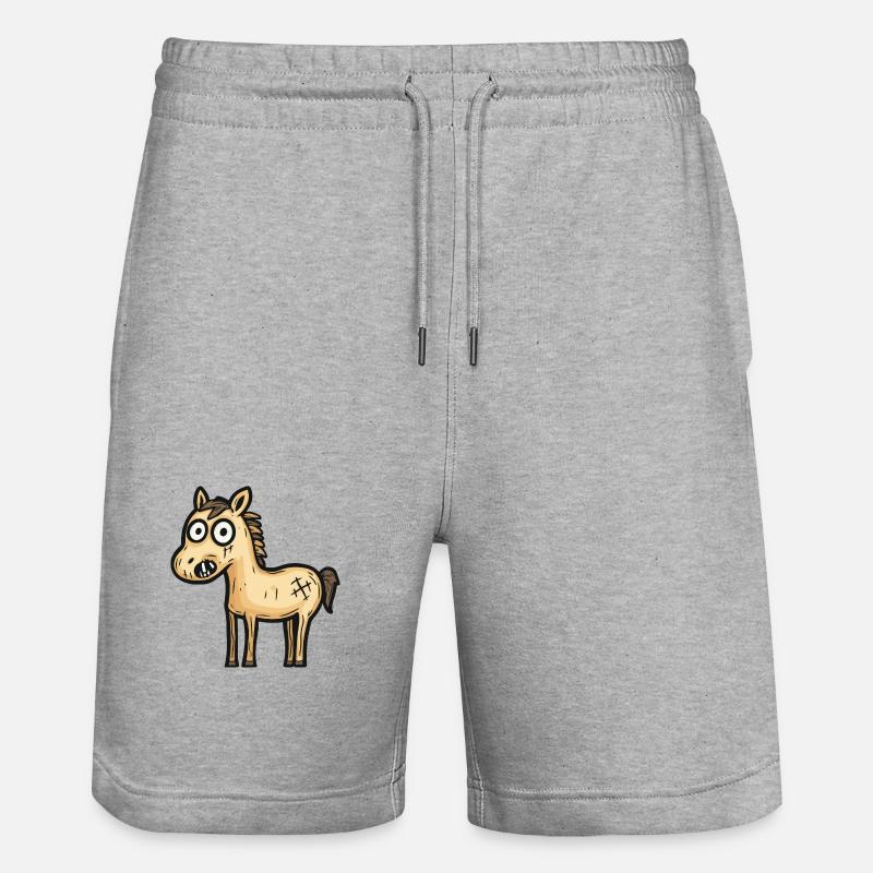 Cheval Halloween Bande dessinée Zombie - Short de jogging bio TRAINER Stanley/Stella unisexe - gris chiné