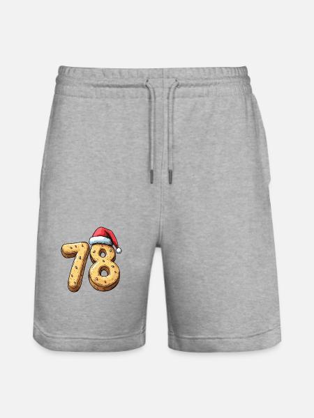 78 Number Christmas - Stanley/Stella Trainer Unisex Organic Jogging Shorts - heather grey