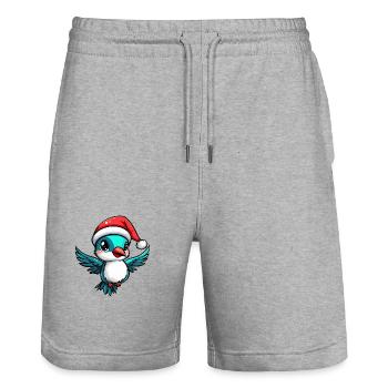 Kolibri Vogel Weihnachten Niedlich - Stanley/Stella Unisex Bio Joggingshorts Trainer  - Grau meliert - Vorne - Nik (191cm) & Marisol (170cm)