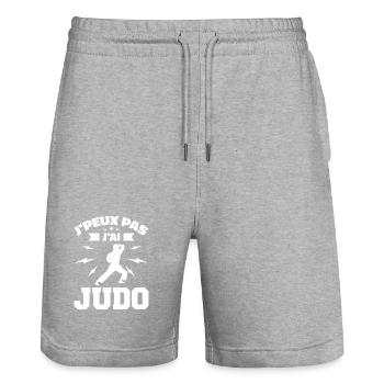 Ich kann nicht Judo - Stanley/Stella Unisex Bio Joggingshorts Trainer  - Grau meliert - Vorne - Nik (191cm) & Marisol (170cm)