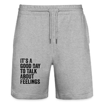 Its A Good Day to Talk About Feeling Mental Health - Short de jogging bio TRAINER Stanley/Stella unisexe - gris chiné - Devant - Nik (191cm) & Marisol (170cm)