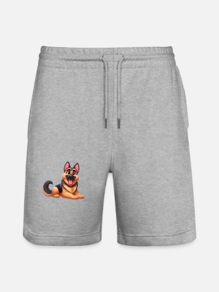 German Shepherd 13 - Stanley/Stella Trainer Unisex Organic Jogging Shorts - heather grey