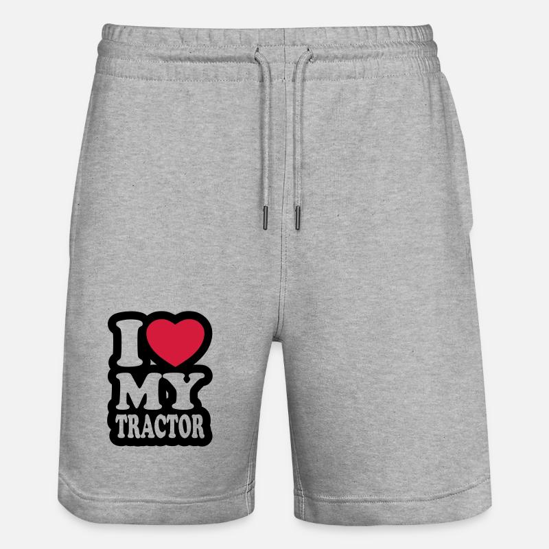 I love my tractor - Short de jogging bio TRAINER Stanley/Stella unisexe - gris chiné