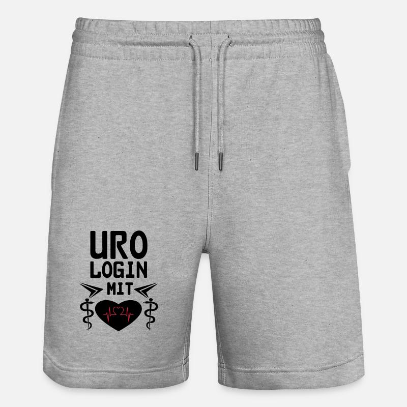 Urologin mit Herz Geschenk - Stanley/Stella Unisex Bio Joggingshorts Trainer  - Grau meliert