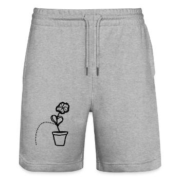 Pipinelke - Stanley/Stella Unisex Bio Joggingshorts Trainer  - Grau meliert - Vorne - Nik (191cm) & Marisol (170cm)