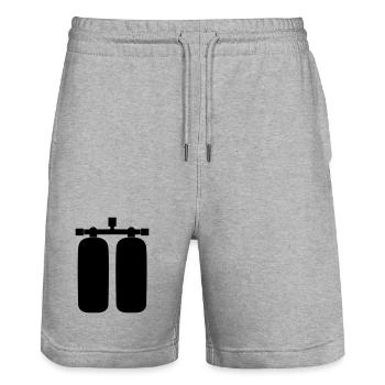tanks - Stanley/Stella Trainer Unisex Organic Jogging Shorts - heather grey - Front - Nik (191cm) & Marisol (170cm)