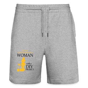 2541614 128189769 DIY - Short de jogging bio TRAINER Stanley/Stella unisexe - gris chiné - Devant - Nik (191cm) & Marisol (170cm)