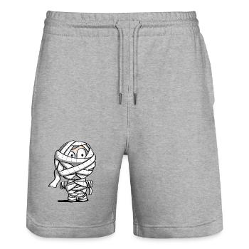 Immer Diese Klopapier Spiele - Mumie - Geburtstag - Stanley/Stella Unisex Bio Joggingshorts Trainer  - Grau meliert - Vorne - Nik (191cm) & Marisol (170cm)