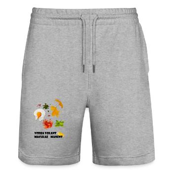 taches - Short de jogging bio TRAINER Stanley/Stella unisexe - gris chiné - Devant - Nik (191cm) & Marisol (170cm)