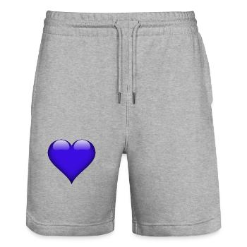 Cœur bleu brillant - Short de jogging bio TRAINER Stanley/Stella unisexe - gris chiné - Devant - Nik (191cm) & Marisol (170cm)