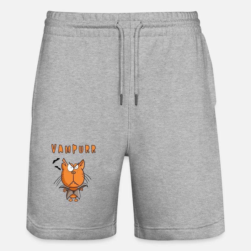 Creepy Vampurr Schnurr Chat I Halloween - Short de jogging bio TRAINER Stanley/Stella unisexe - gris chiné